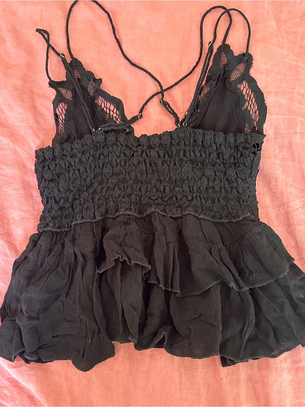 Free People Black Crochet Ruffle Tank - Picture 4 of 5